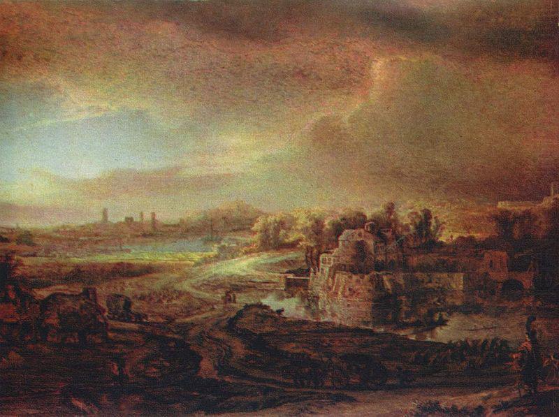 Landschaft mit Kutsche, REMBRANDT Harmenszoon van Rijn